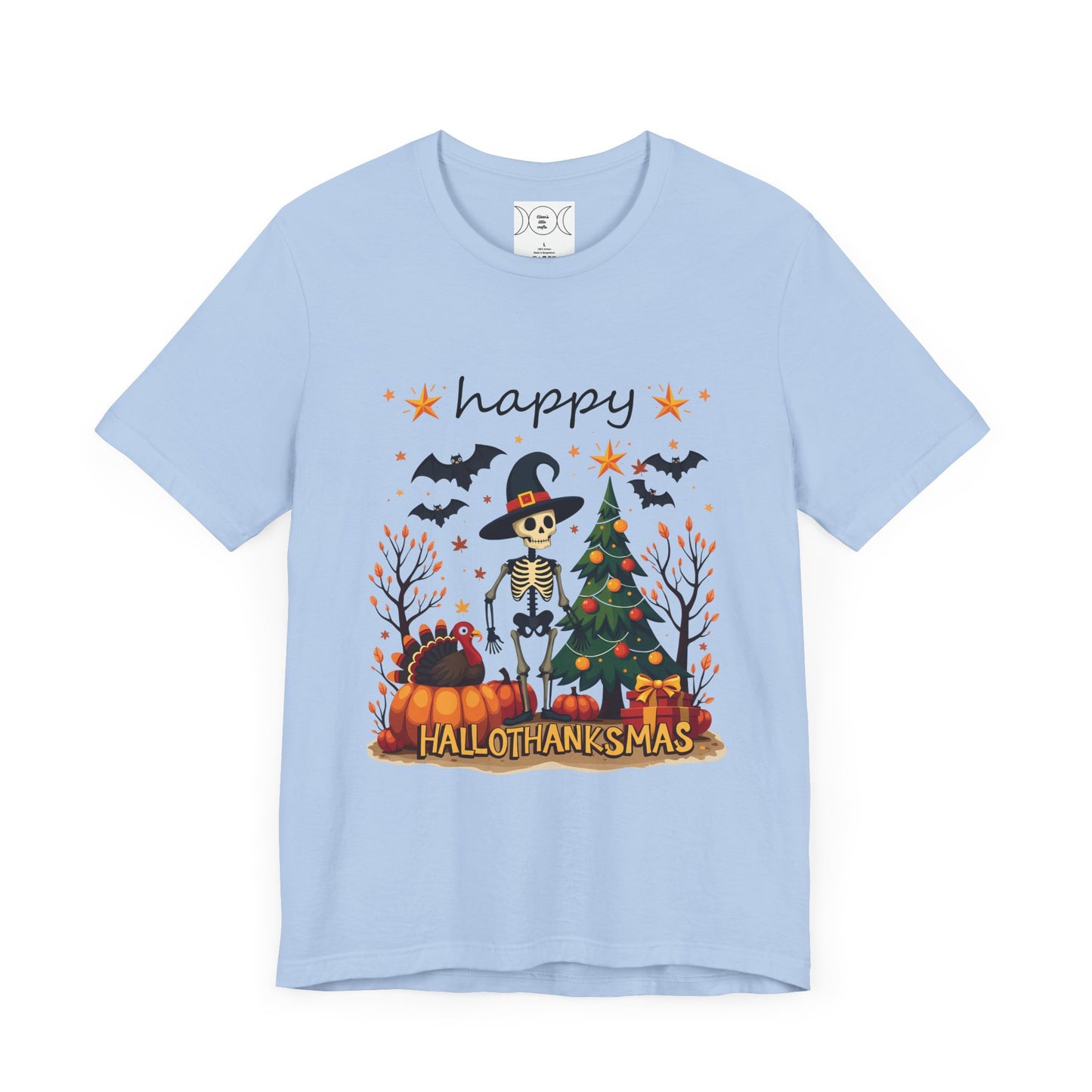 Happy hellothanksmas, , Unisex Jersey Short Sleeve Tee ( No sleeve design)