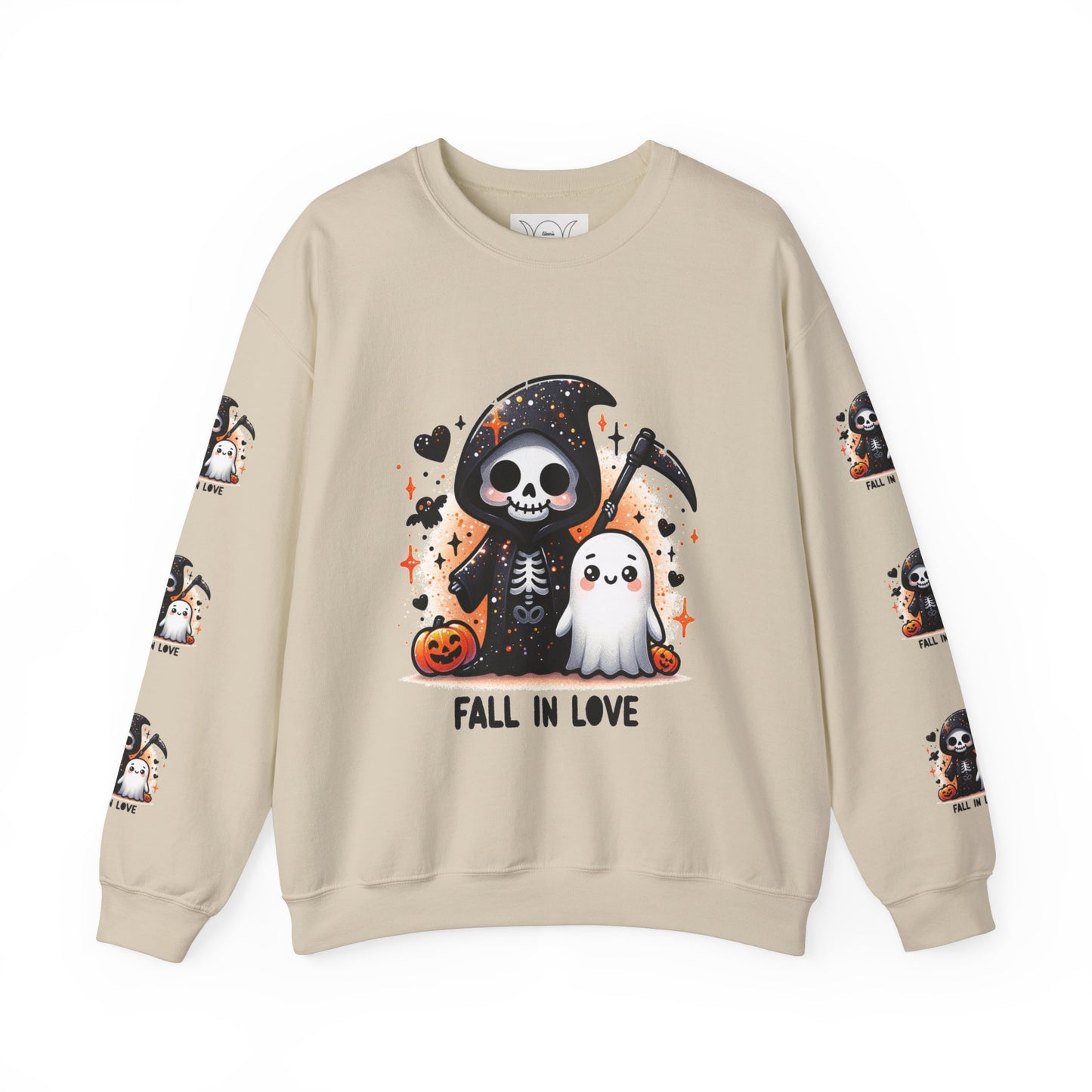 Fall in love, ™ Crewneck Sweatshirt ( sleeve design )