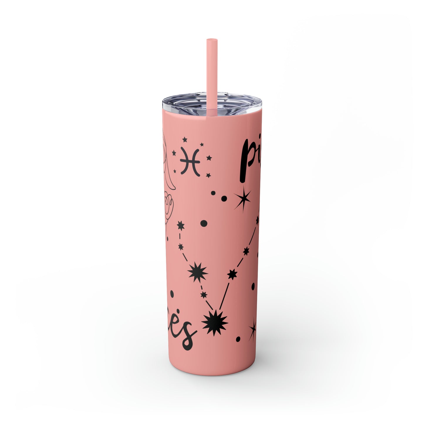 Pisces , Skinny Tumbler with Straw, 20oz