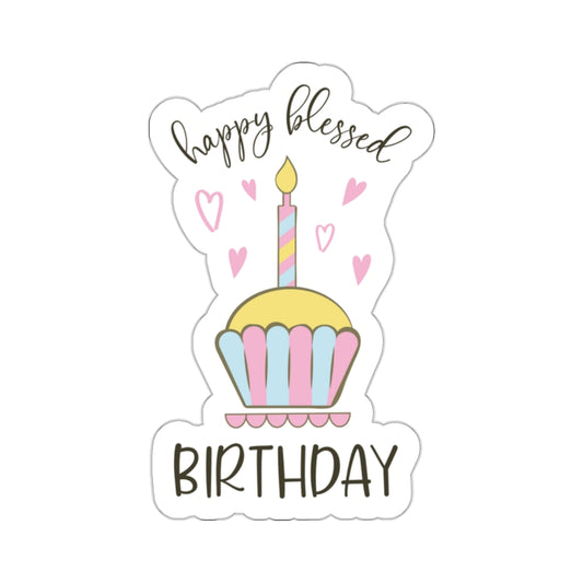 Happy blessed birthday, Kiss-Cut Stickers