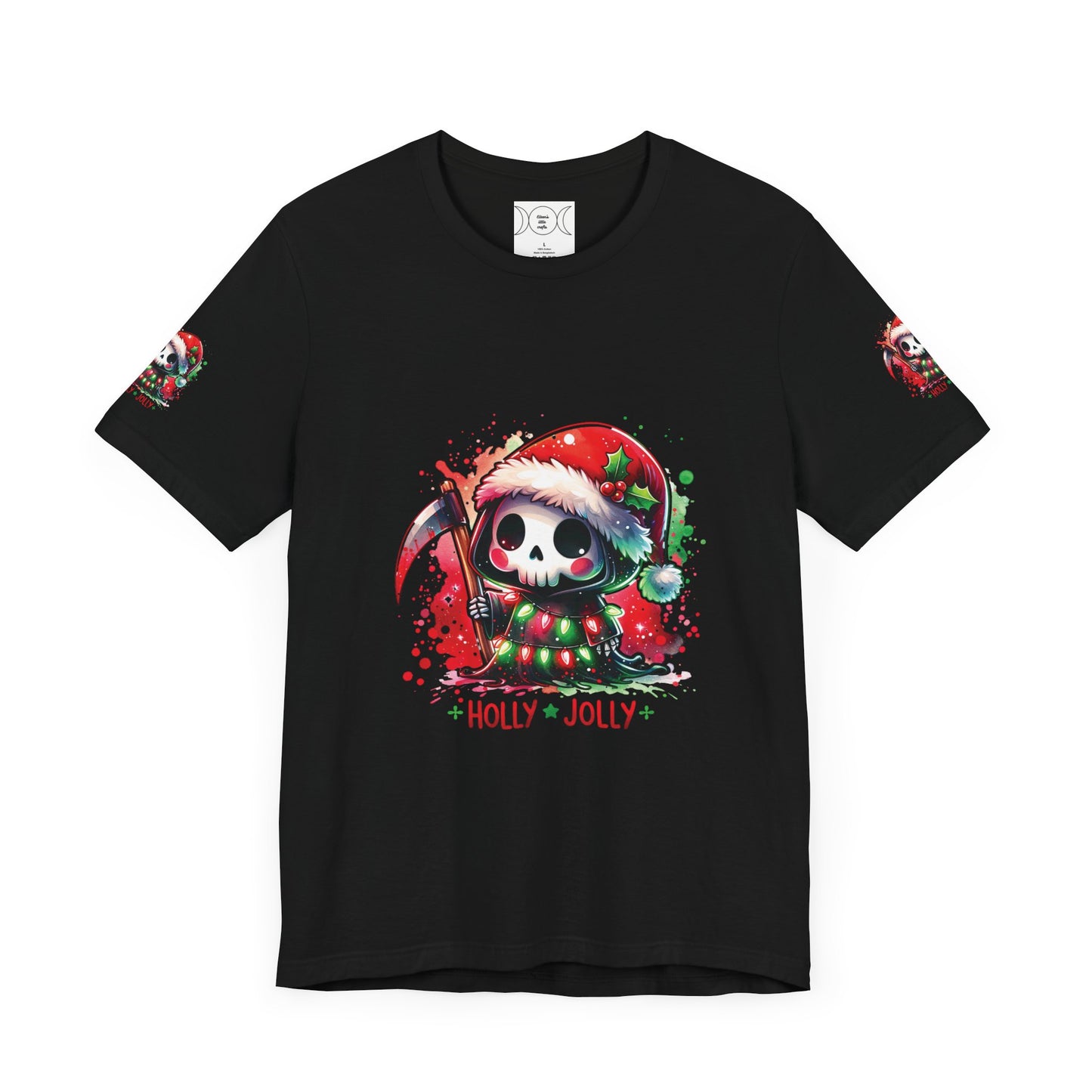 Copy of Holly jolly , Unisex Jersey Short Sleeve Tee ( sleeve design)