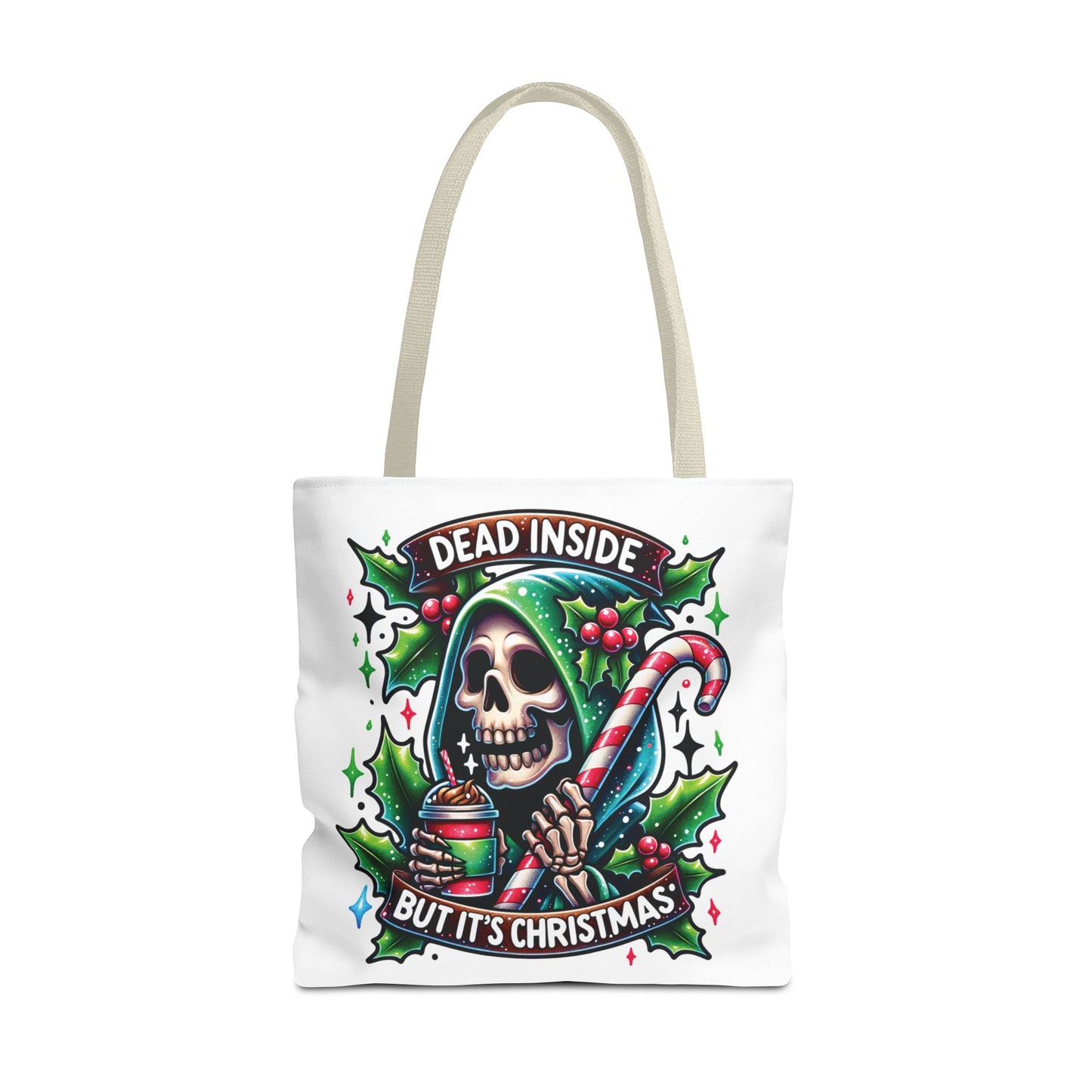 Dead inside but it’s Christmas, Tote Bag (AOP)