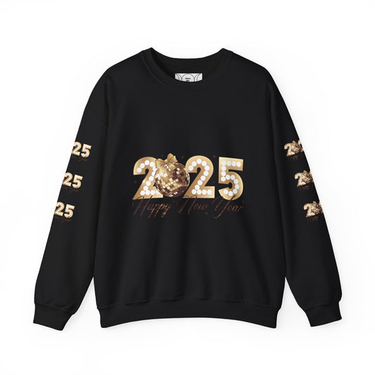 Happy year, Unisex Heavy Blend™ Crewneck Sweatshirt (sleeve design)