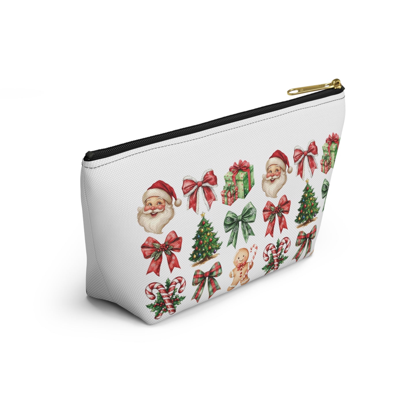 Christmas Football and bows,  Accessory Pouch w T-bottoms