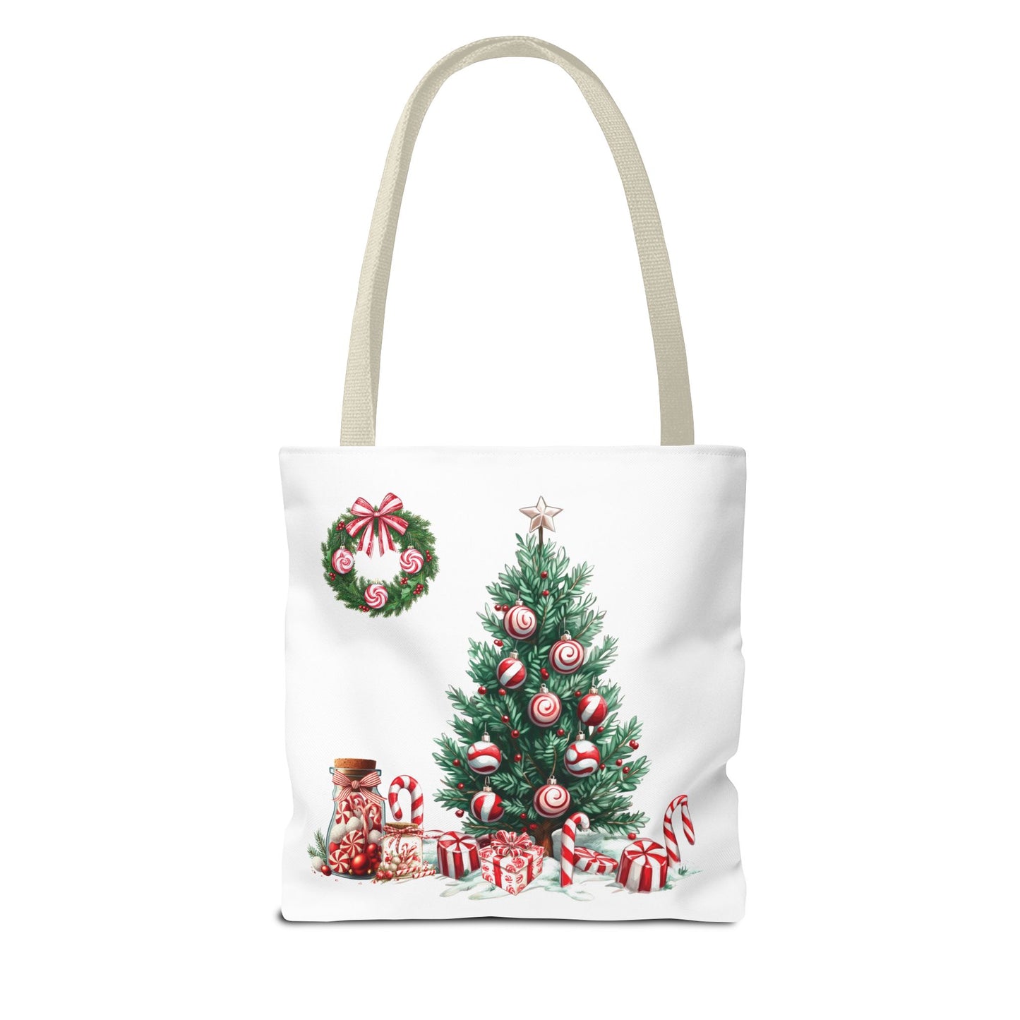 Peppermint Christmas, Tote Bag (AOP)