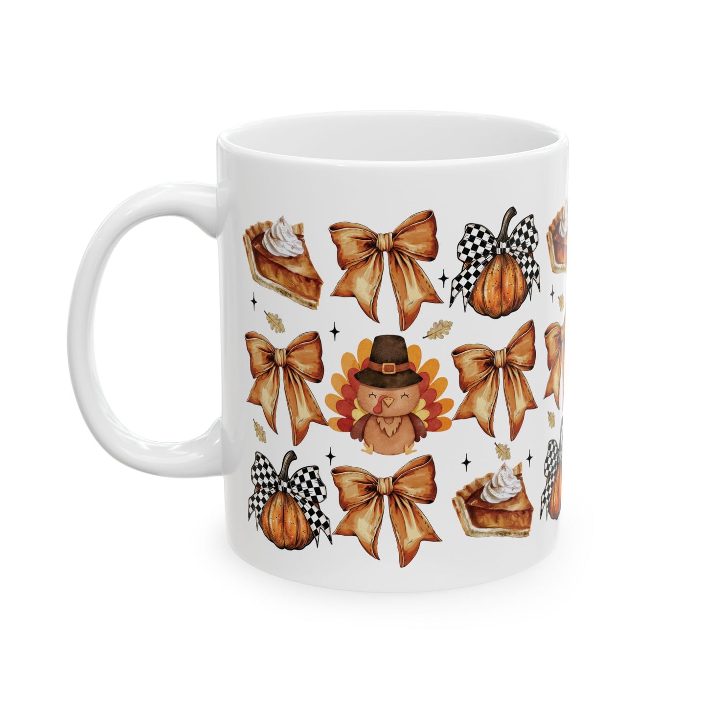 Thanksgiving and bows, Ceramic Mug 11oz & 15 oz