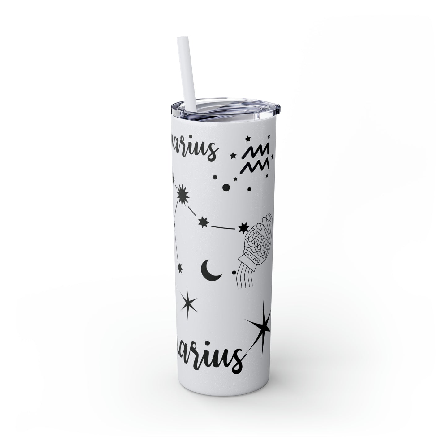 Aquarius, Skinny Tumbler with Straw, 20oz