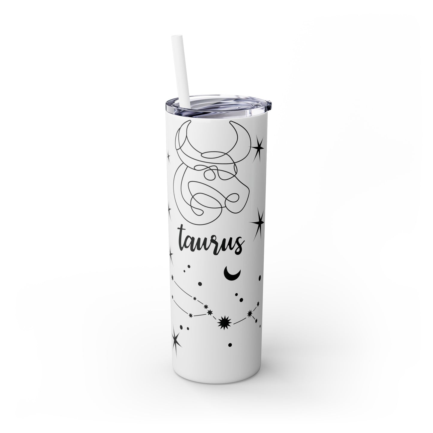 Taurus, Skinny Tumbler with Straw, 20oz