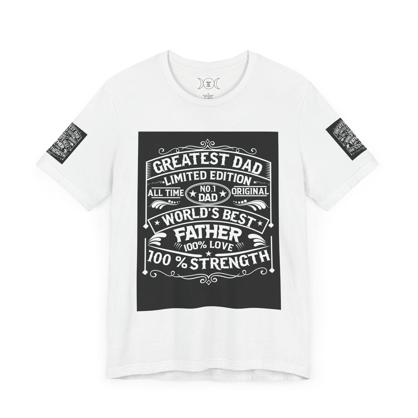 Greatest dad,  Unisex Jersey Short Sleeve Tee (Sleeve design)