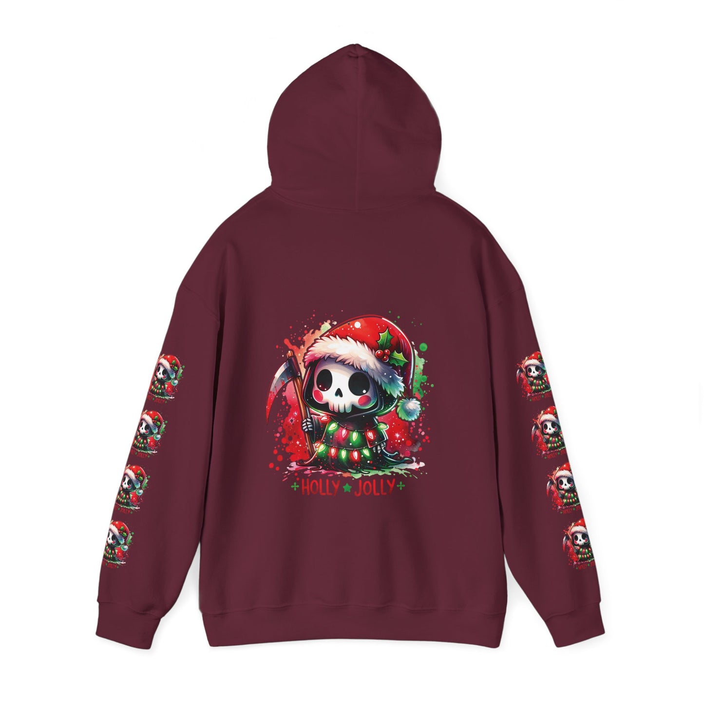 Holly jolly, Unisex Heavy Blend™ Hooded Sweatshirt (no side arm design)