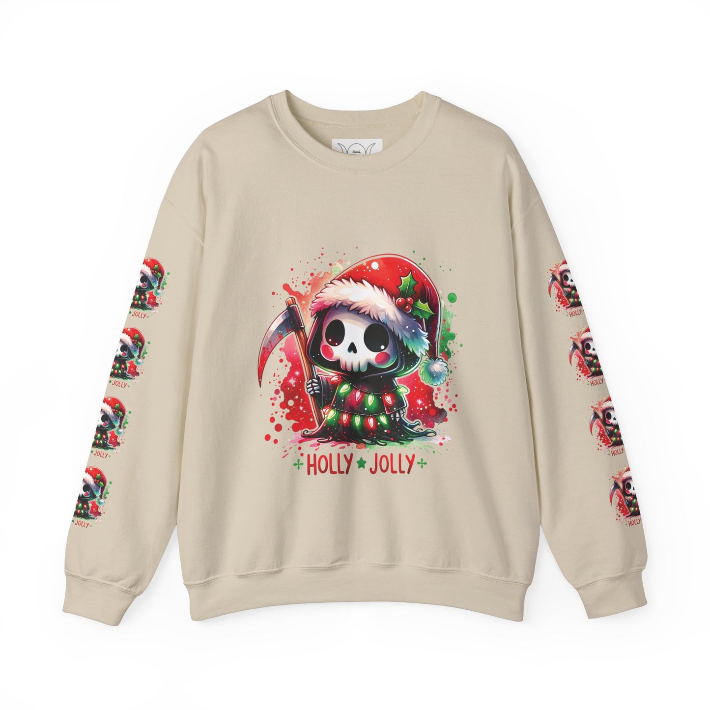 Holly jolly, ™ Crewneck Sweatshirt ( sleeve design )