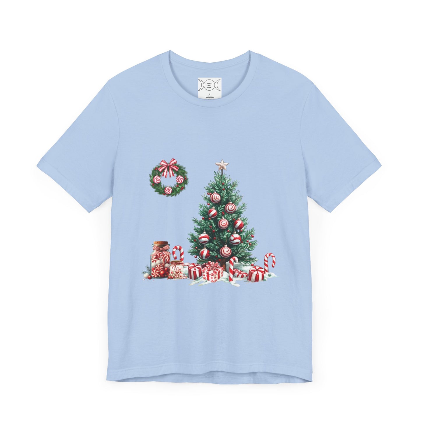 Peppermint Christmas, Unisex Jersey Short Sleeve Tee ( No sleeve design)