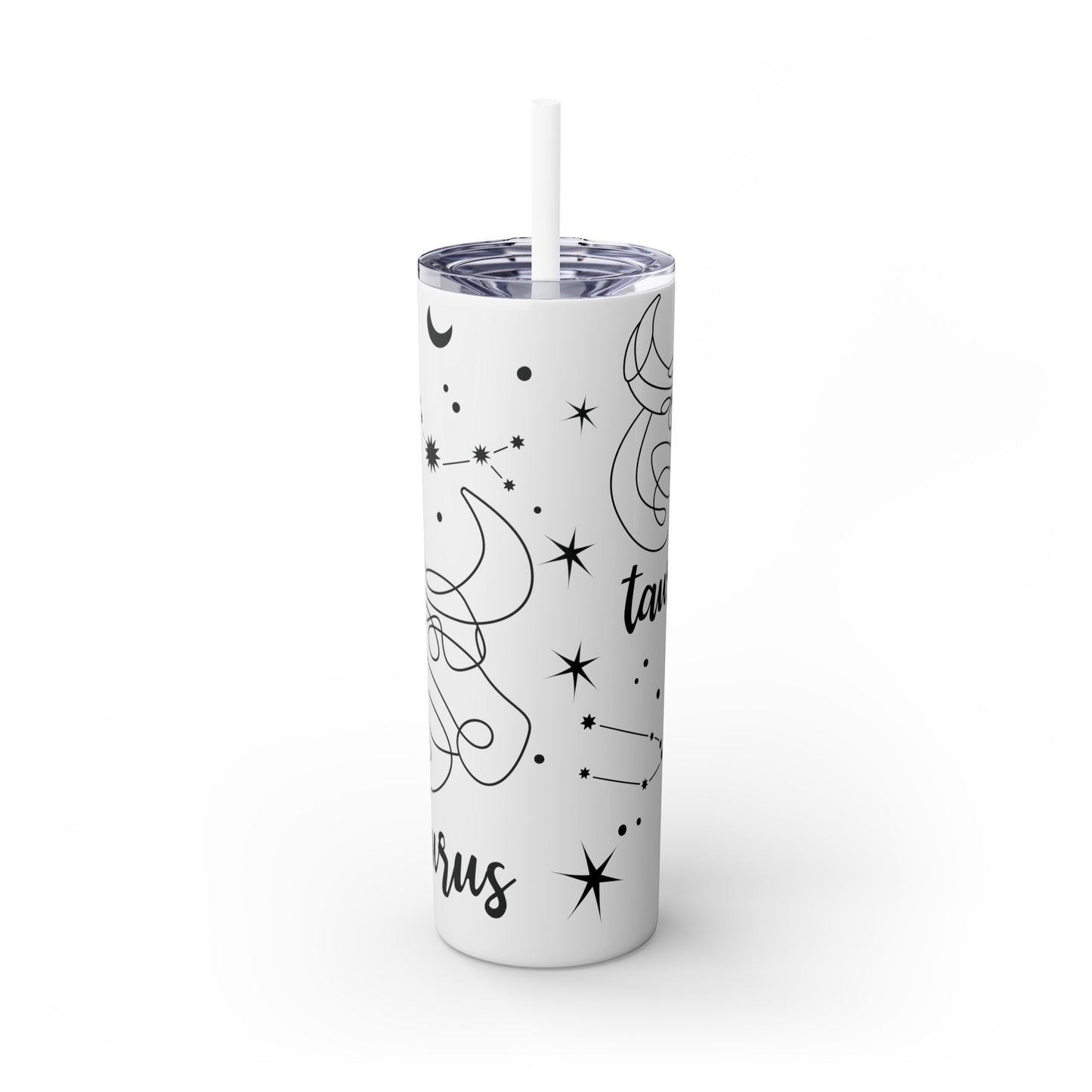 Taurus, Skinny Tumbler with Straw, 20oz