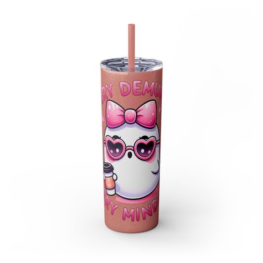 Very demure, Skinny Tumbler with Straw, 20oz