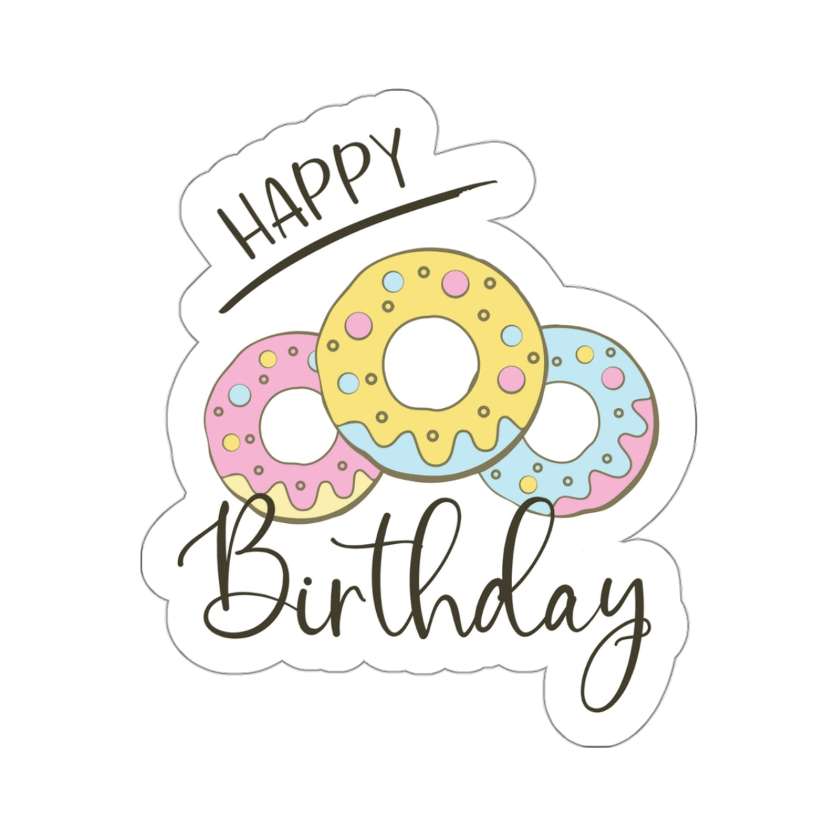 Happy birthday donuts, Kiss-Cut Stickers