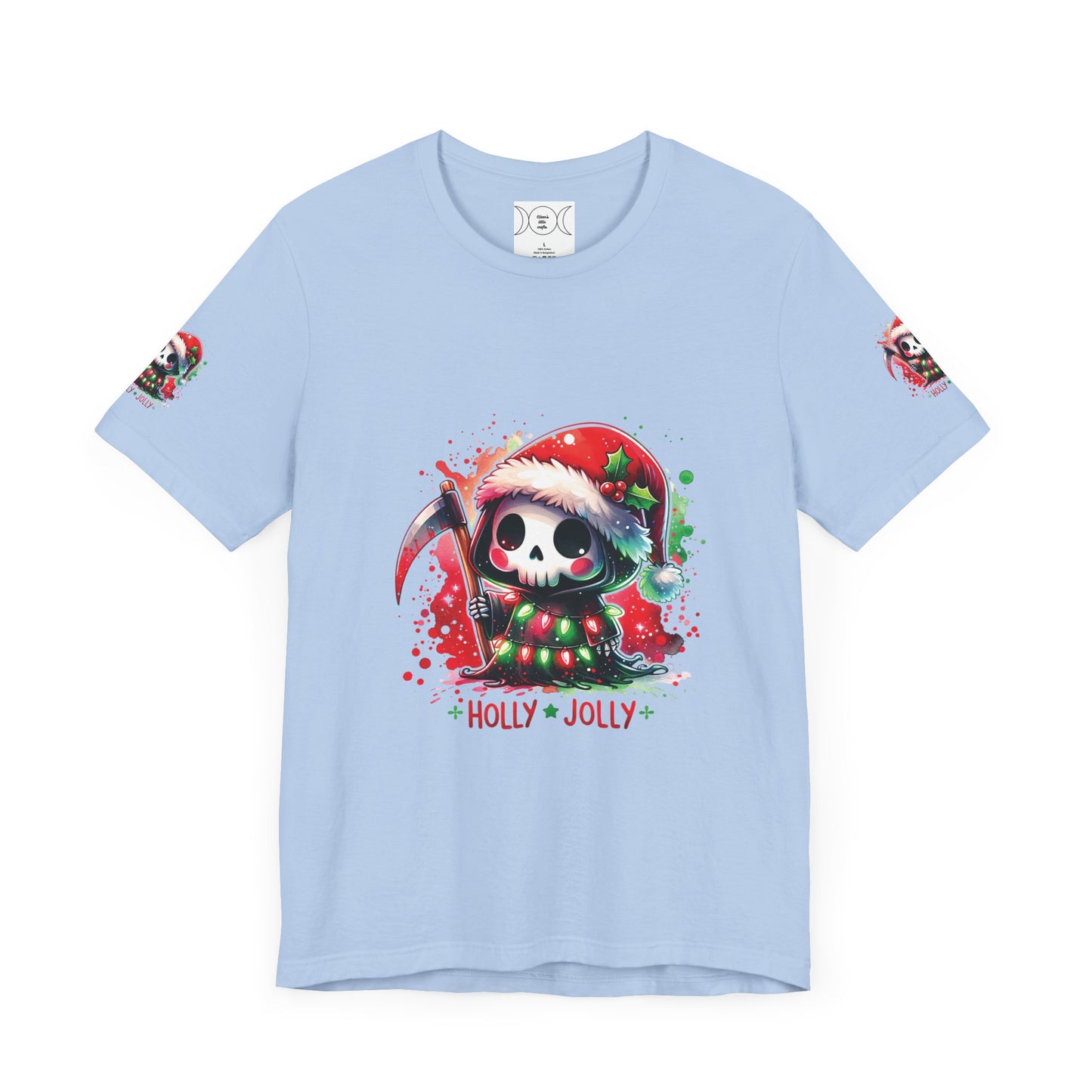 Copy of Holly jolly , Unisex Jersey Short Sleeve Tee ( sleeve design)