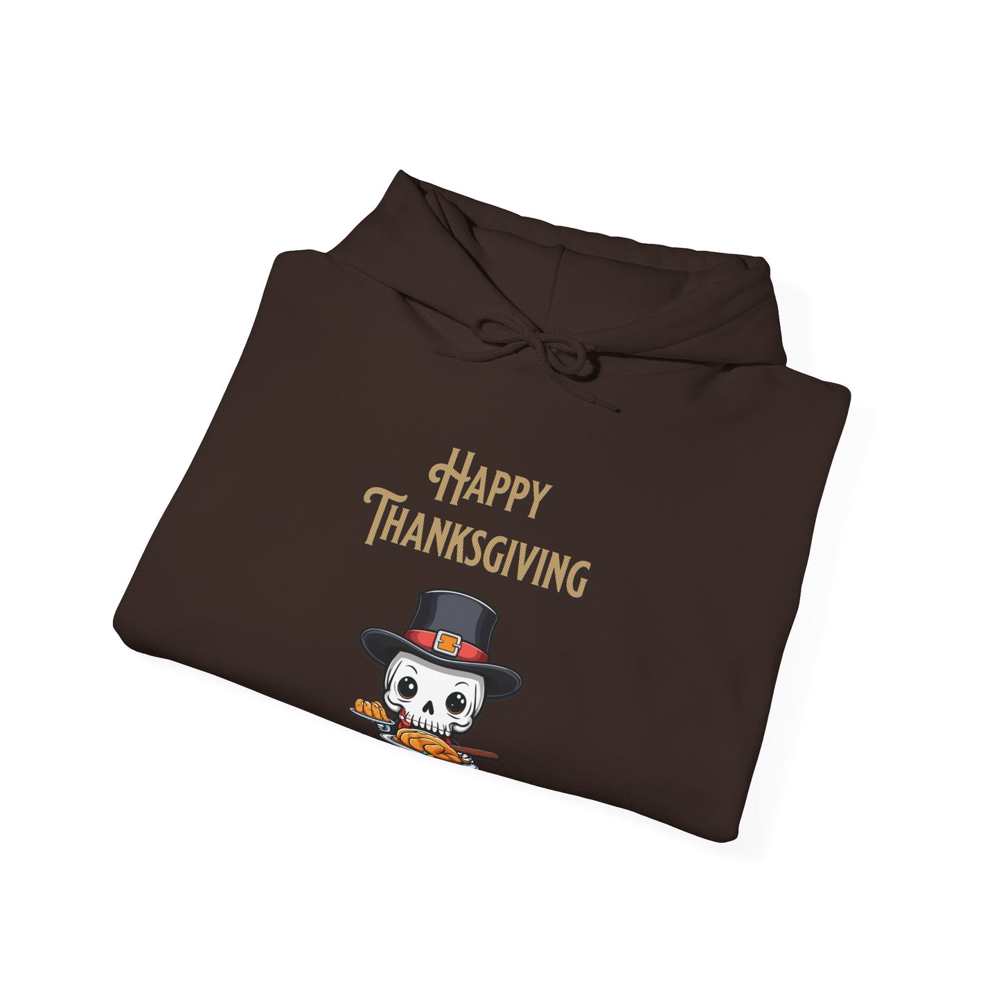 Happy thanksgiving,  Unisex Heavy Blend™ Hooded Sweatshirt (side arm design)