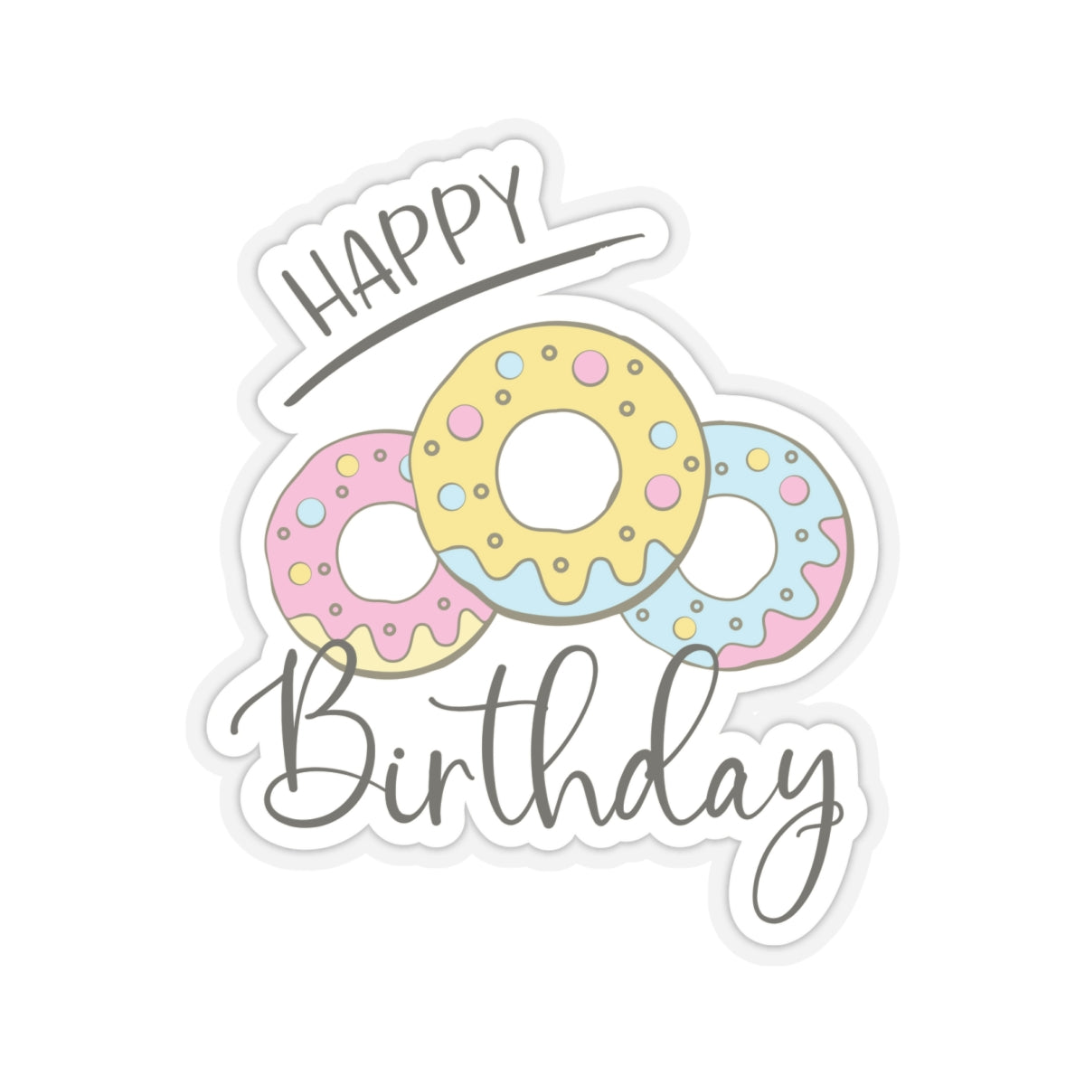 Happy birthday donuts, Kiss-Cut Stickers