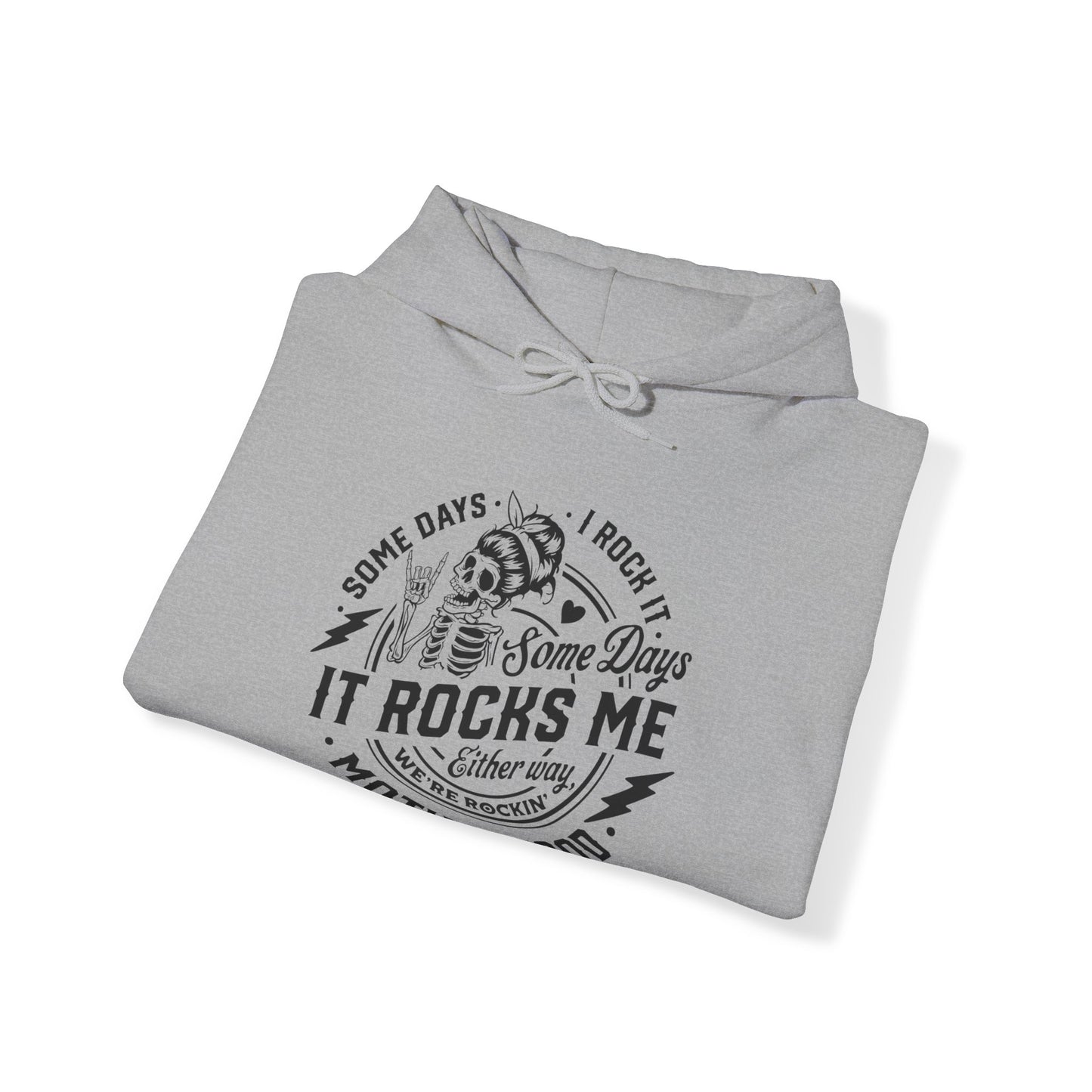 Rocking motherhood, Unisex Heavy Blend™ Hooded Sweatshirt (no side arm design)