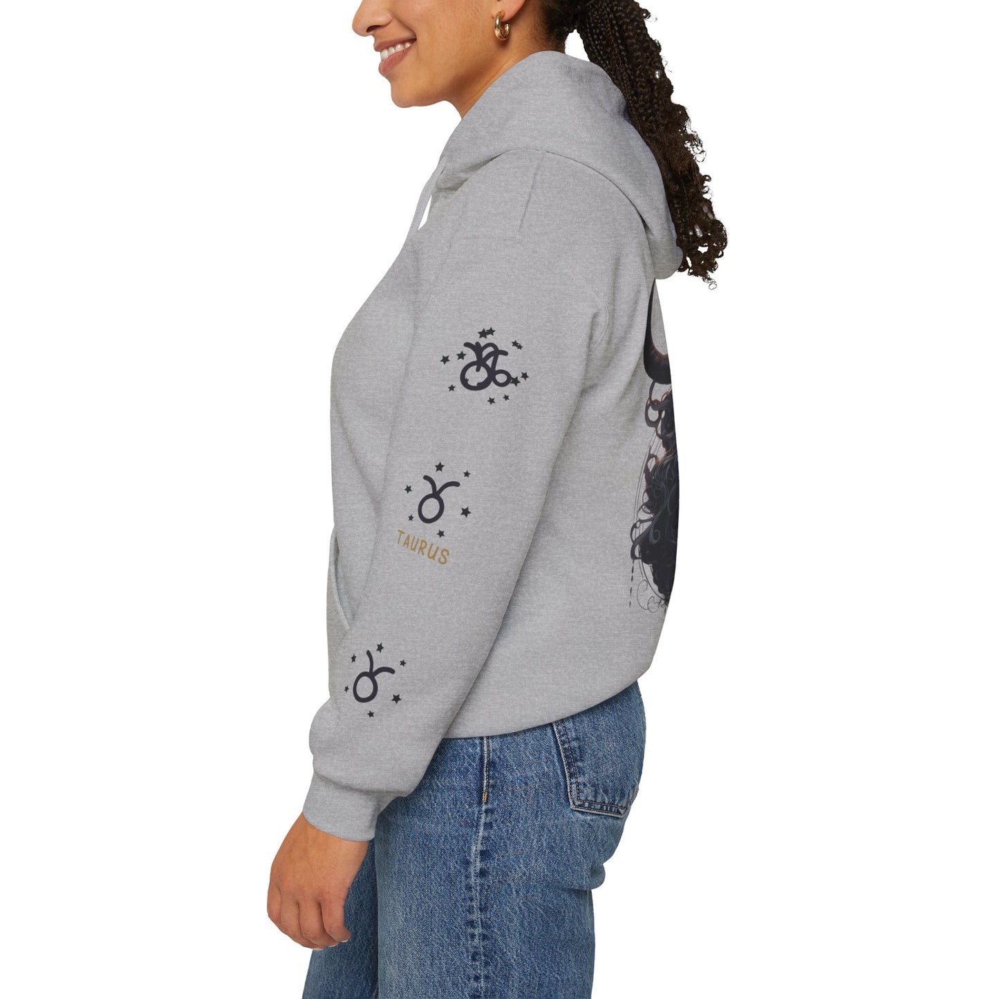 Taurus, Unisex Heavy Blend™ Hooded Sweatshirt (sleeve design )