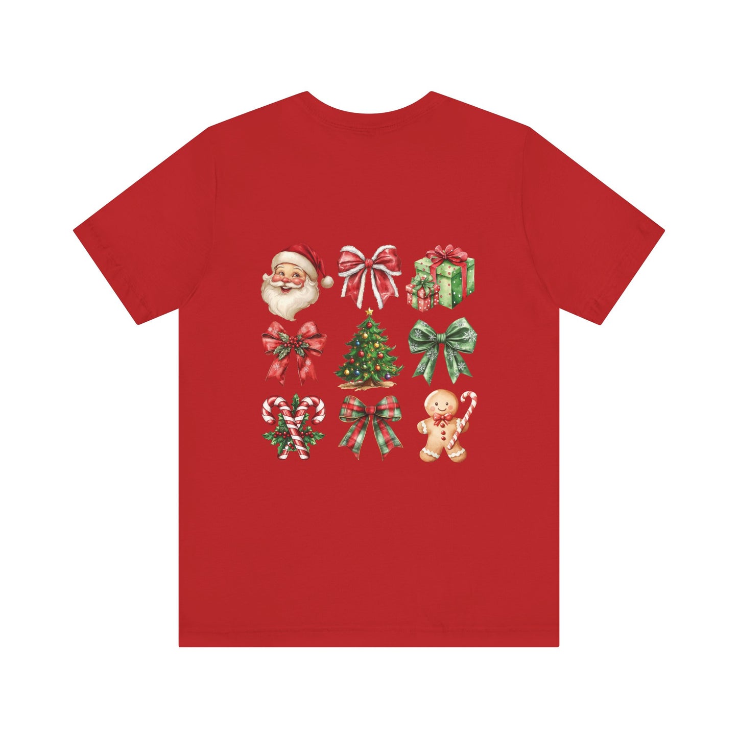 Christmas and bows , Unisex Jersey Short Sleeve Tee ( no sleeve design)