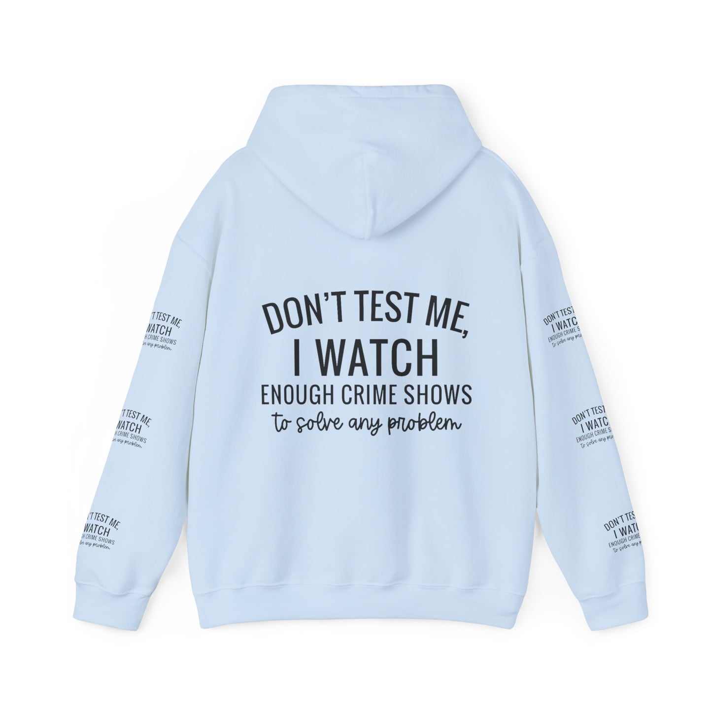 True crime watcher arm design, Unisex Heavy Blend™ Hooded Sweatshirt (side arm design)