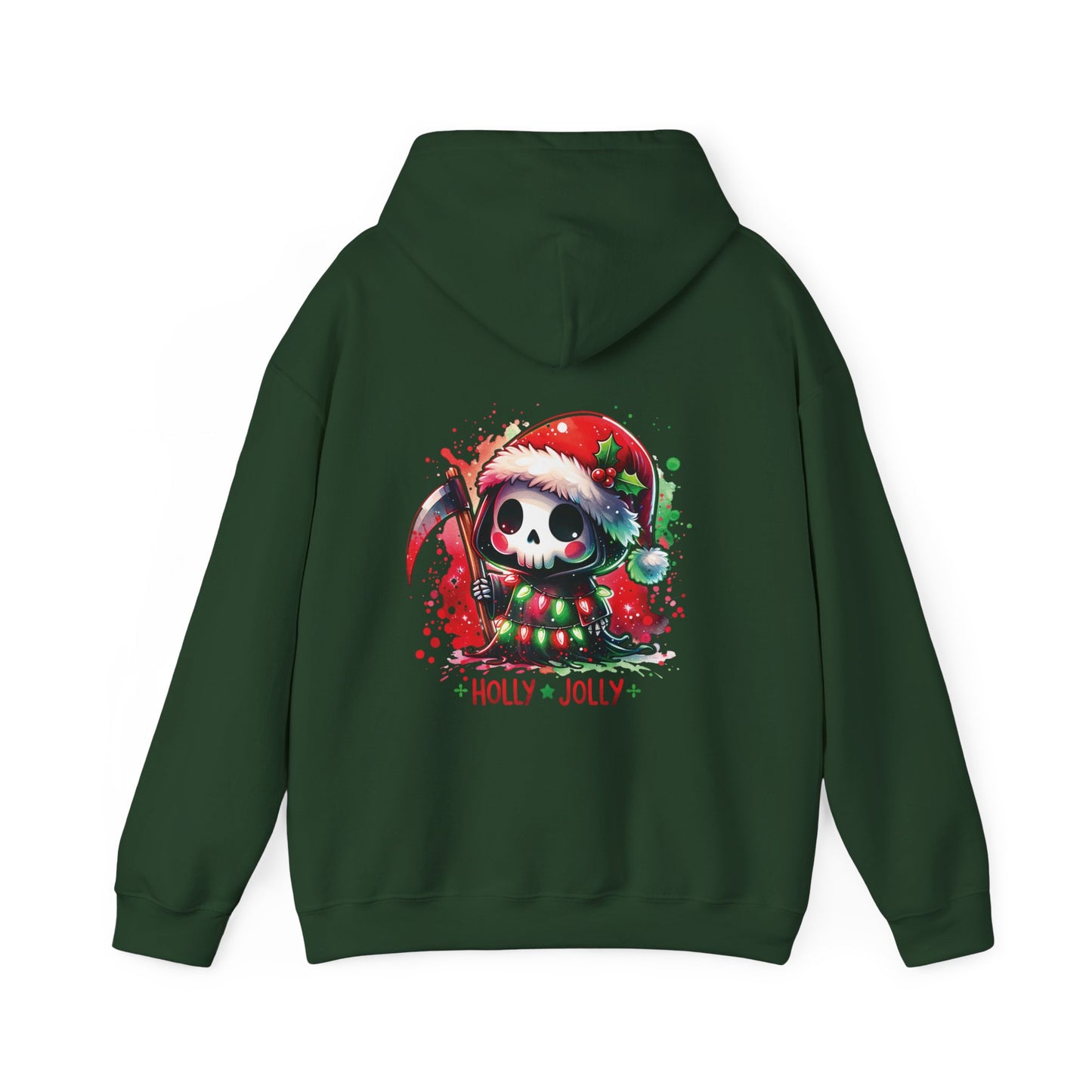 Holly jolly, Unisex Heavy Blend™ Hooded Sweatshirt (no side arm design)