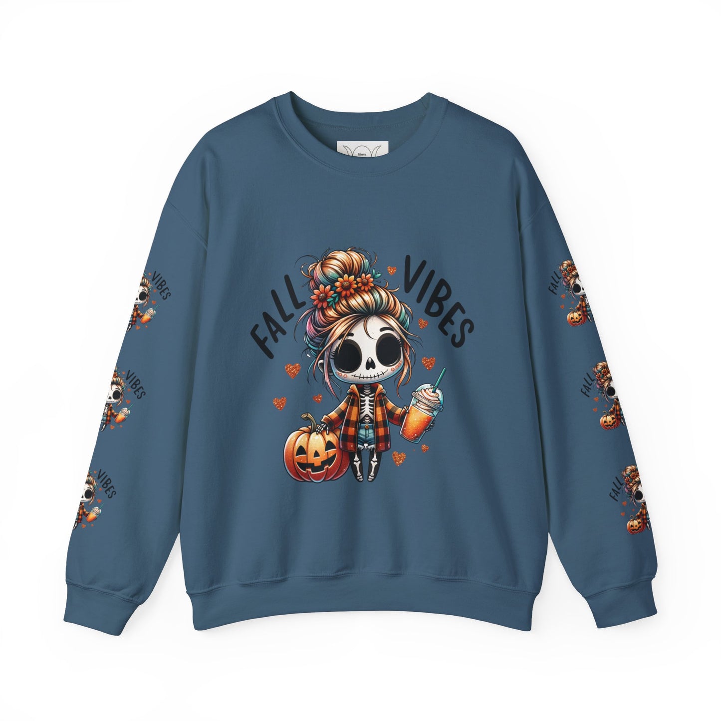 Fall vibes, ™ Crewneck Sweatshirt ( sleeve design )