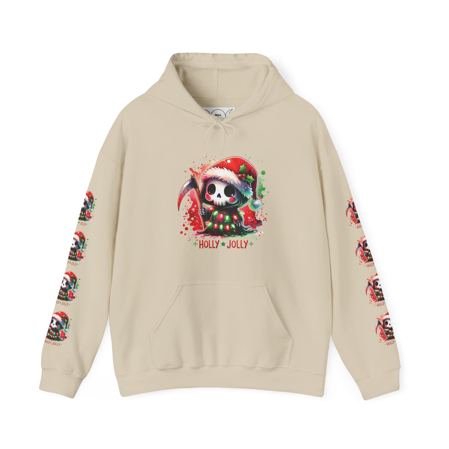 Holly jolly, Unisex Heavy Blend™ Hooded Sweatshirt (no side arm design)