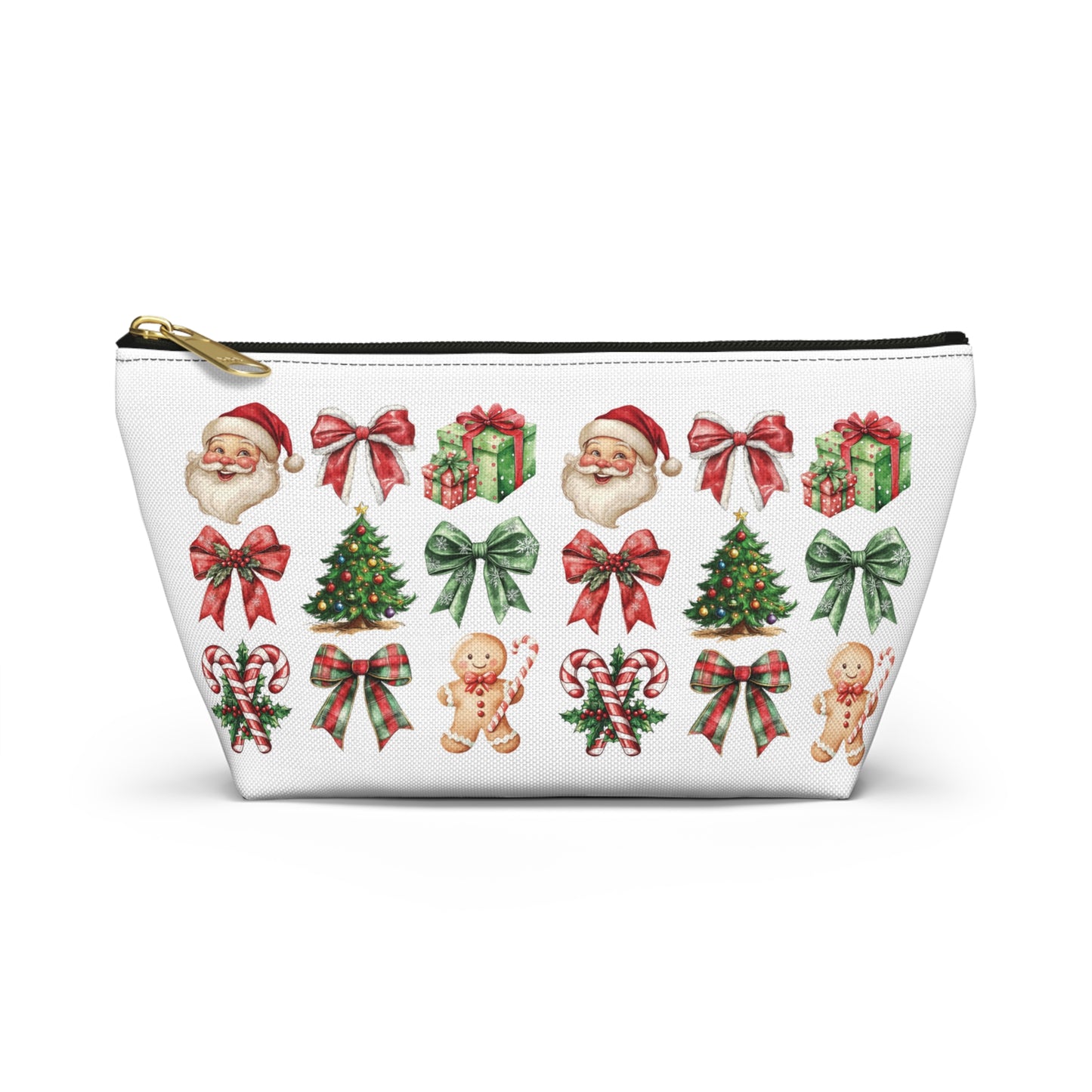 Christmas Football and bows,  Accessory Pouch w T-bottoms