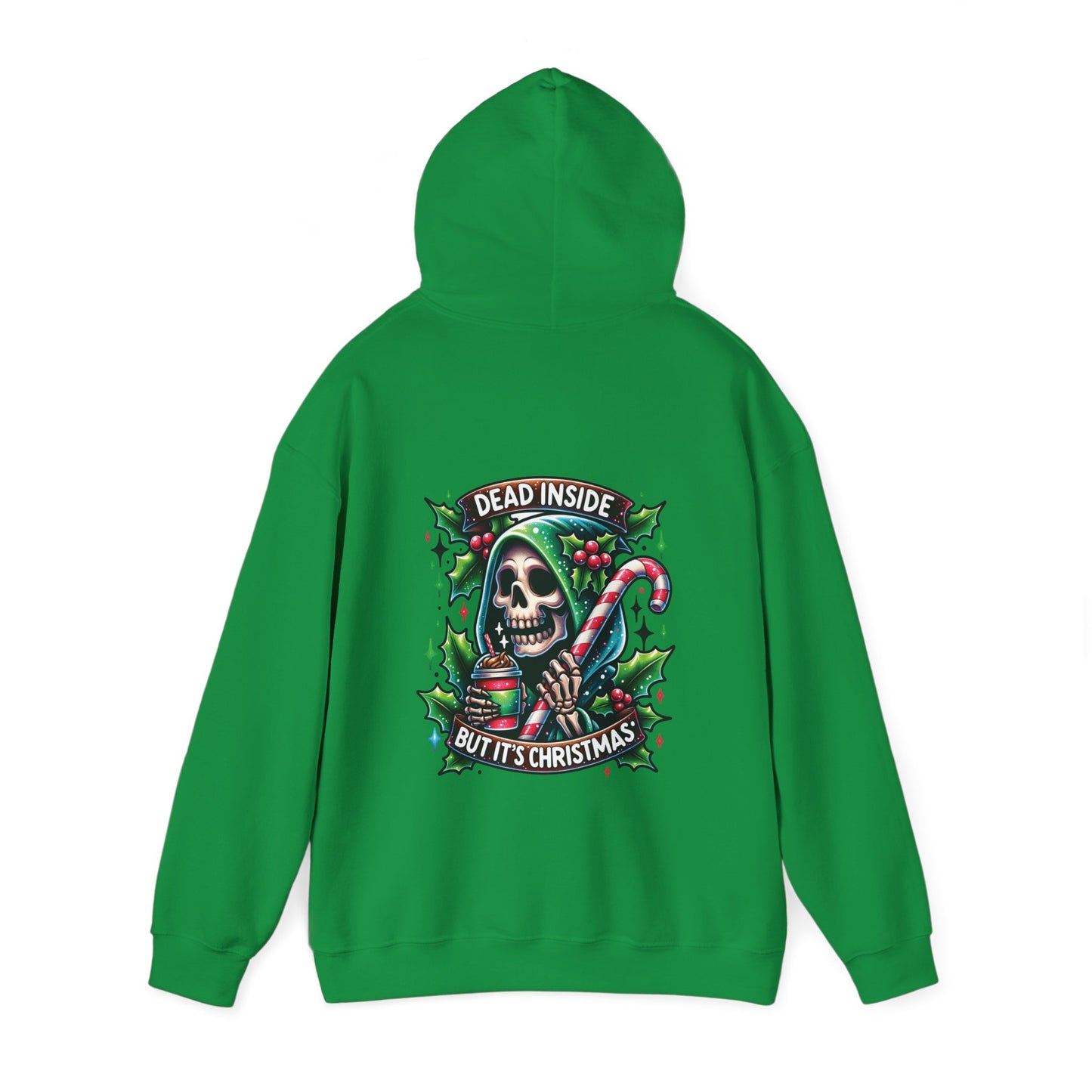 Dead inside but it’s Christmas,  Unisex Heavy Blend™ Hooded Sweatshirt (no sleeve arm design)