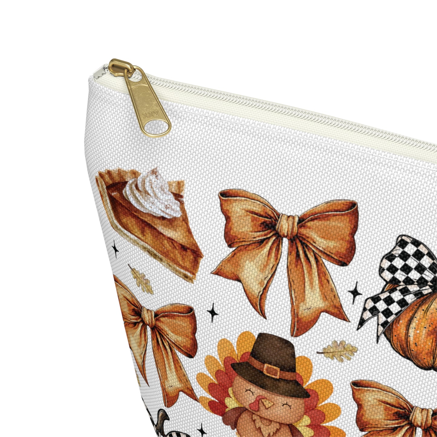 Thanksgiving and bows,  Accessory Pouch w T-bottoms