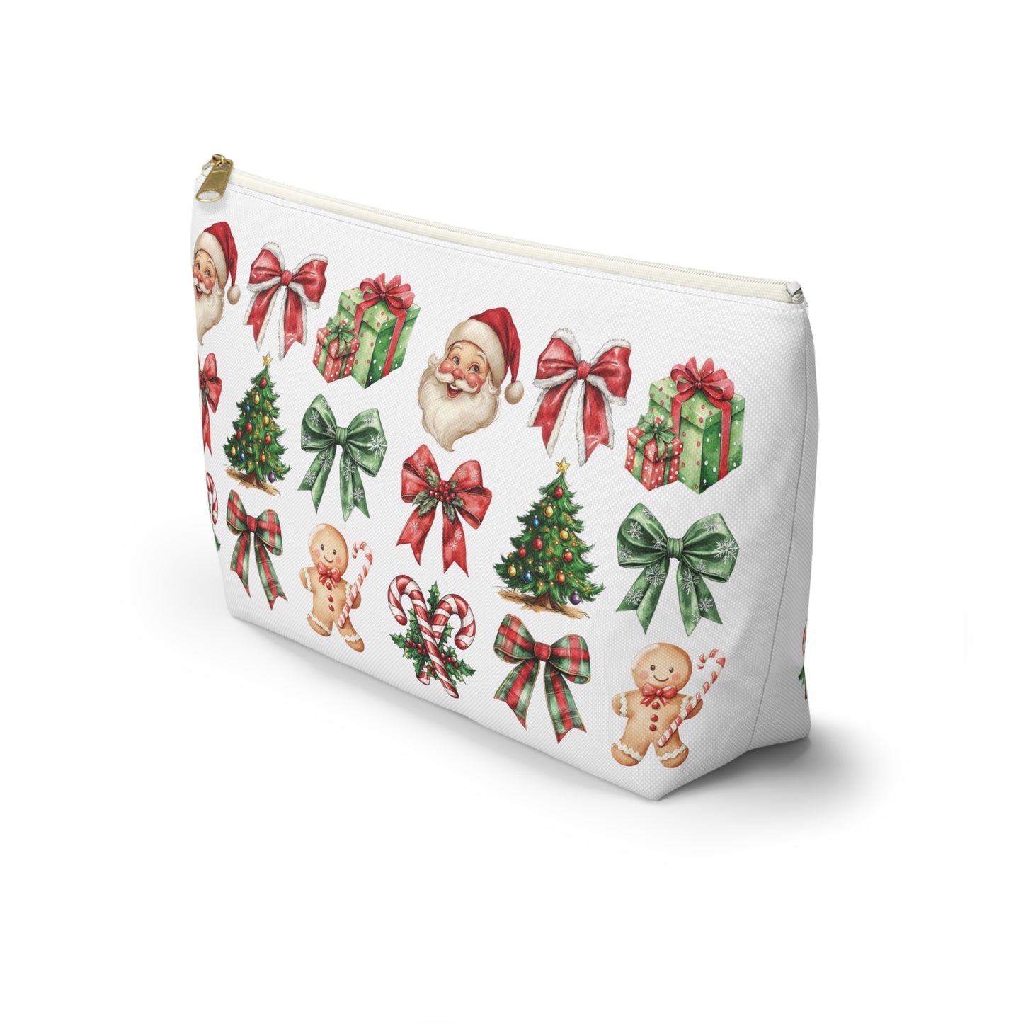 Christmas Football and bows,  Accessory Pouch w T-bottoms