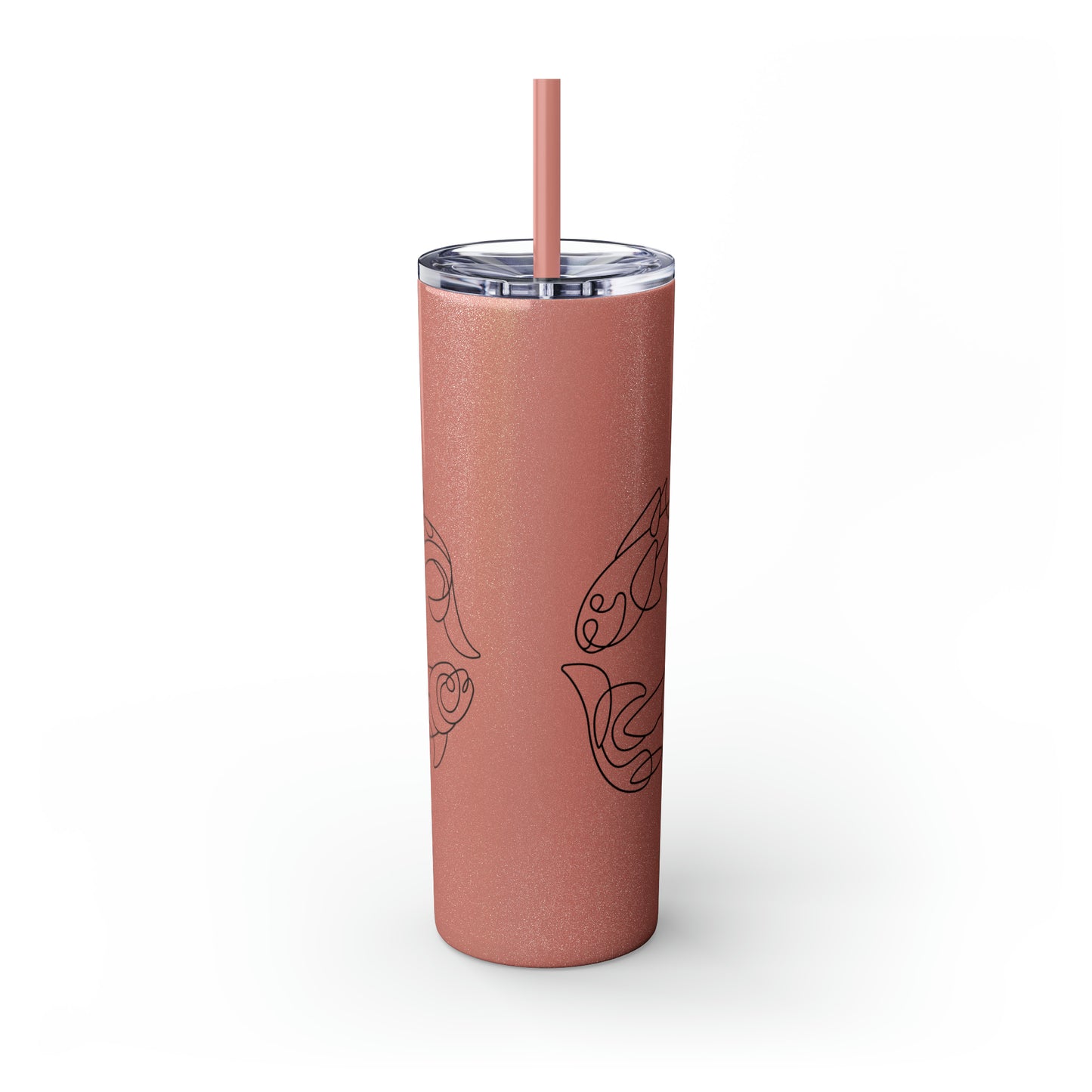 Pisces , Skinny Tumbler with Straw, 20oz