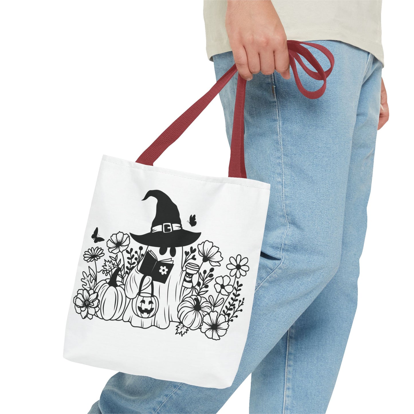 Cozy boo reading, Tote Bag (AOP)