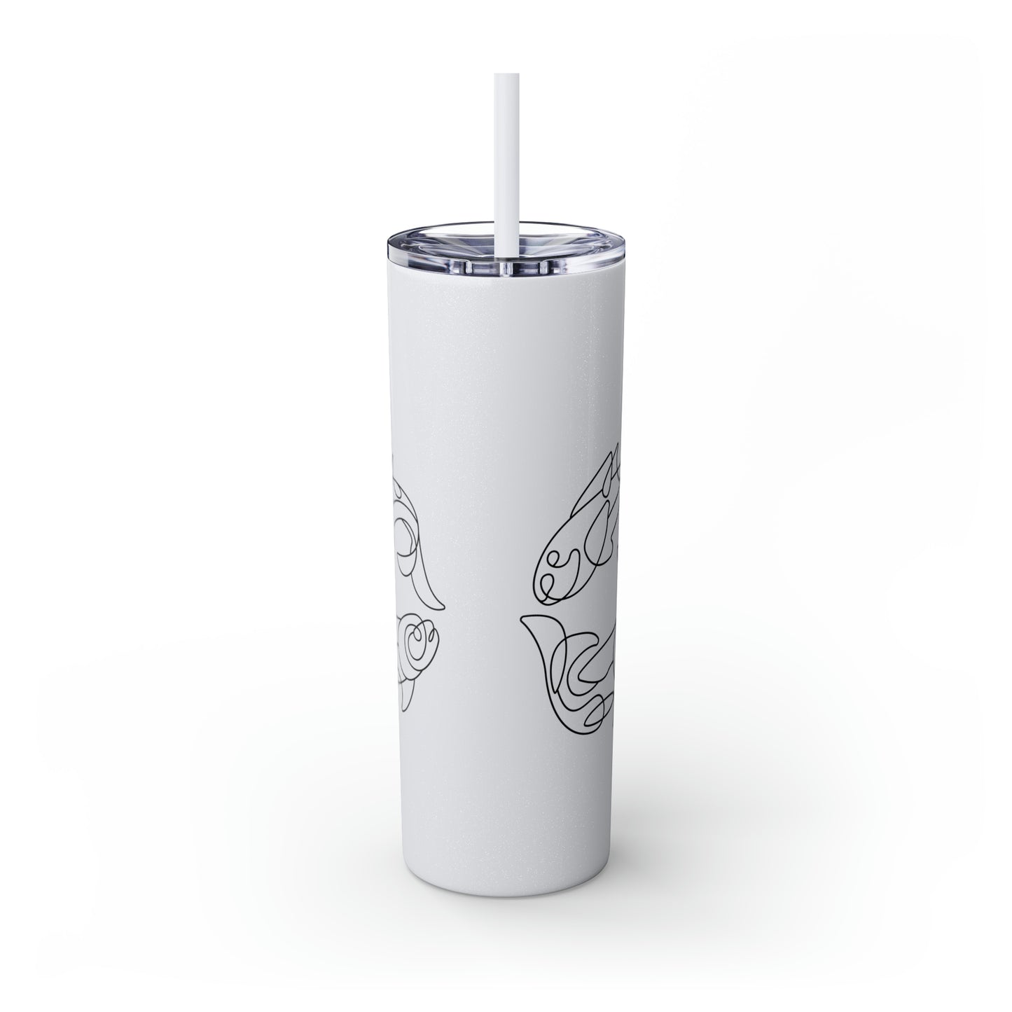 Pisces , Skinny Tumbler with Straw, 20oz