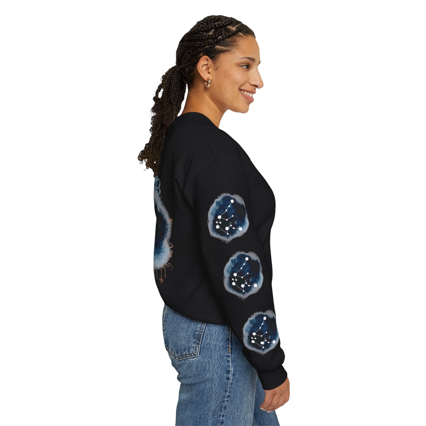 Aquarius , ™ Crewneck Sweatshirt ( side arm design)