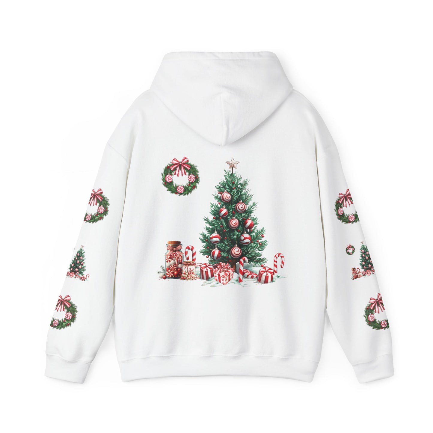 Peppermint Christmas,  Unisex Heavy Blend™ Hooded Sweatshirt (no side arm design)