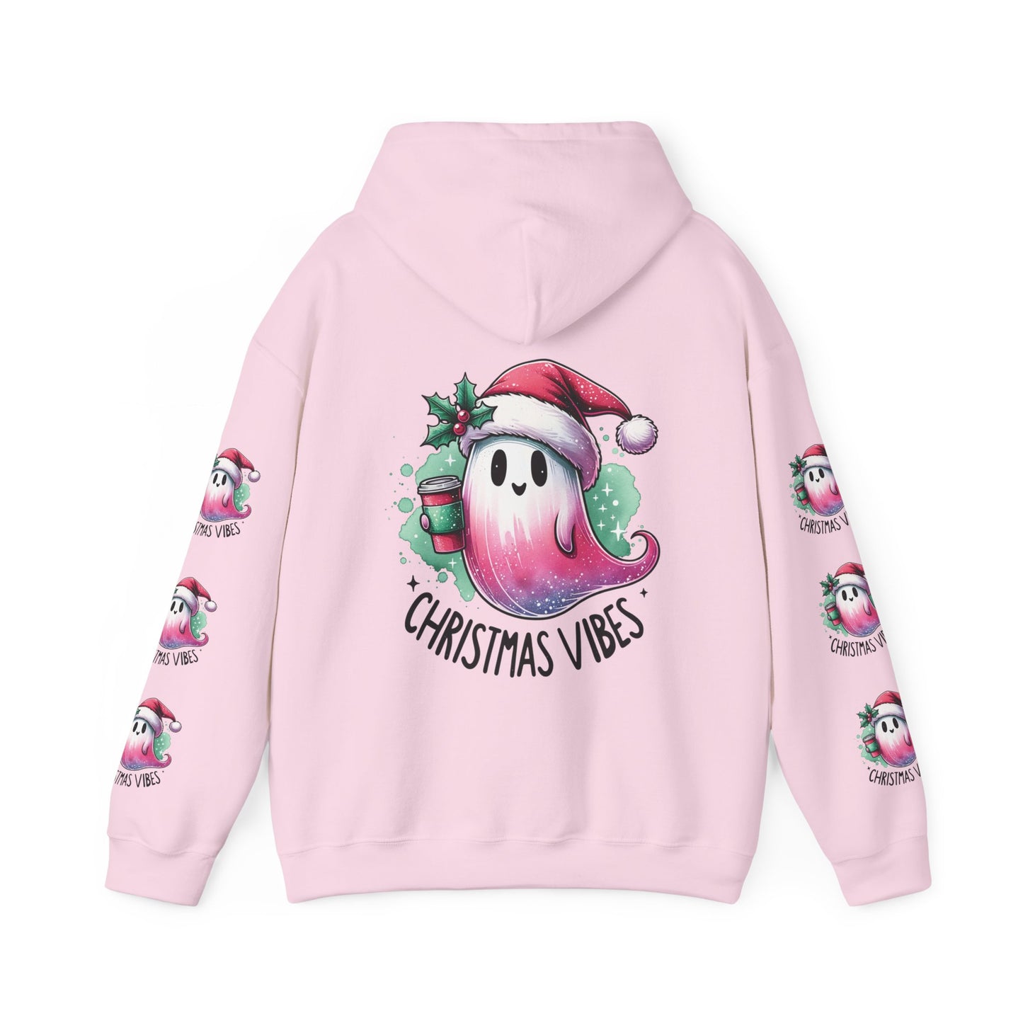 Christmas vibes , Unisex Heavy Blend™ Hooded Sweatshirt (side arm design)