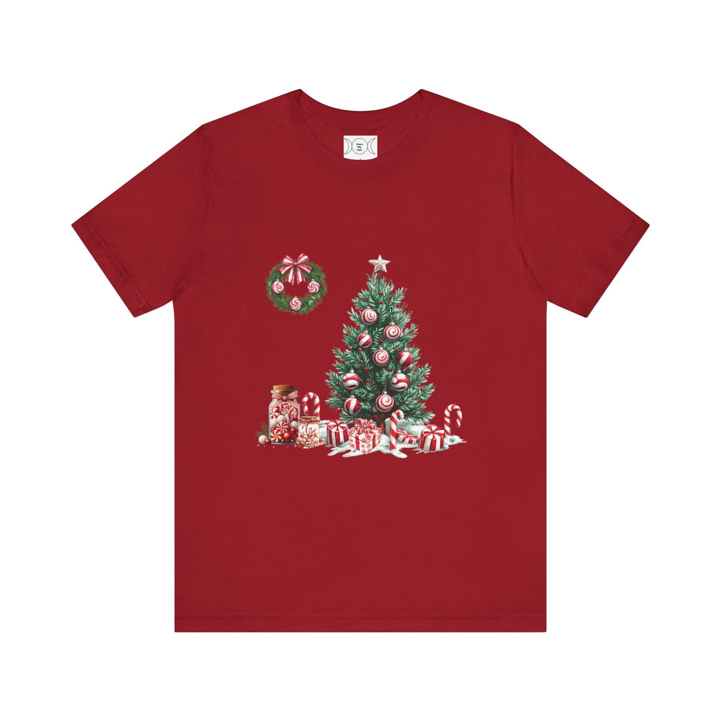 Peppermint Christmas, Unisex Jersey Short Sleeve Tee ( No sleeve design)