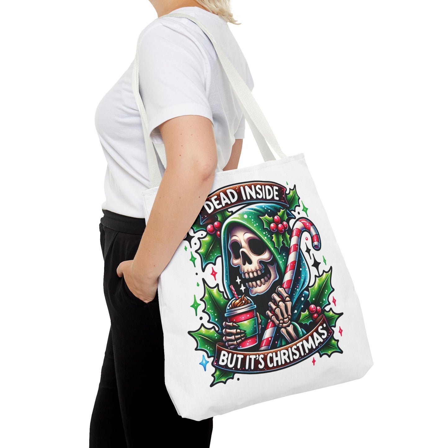 Dead inside but it’s Christmas, Tote Bag (AOP)