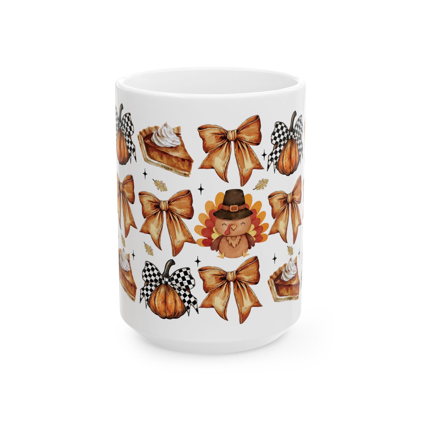 Thanksgiving and bows, Ceramic Mug 11oz & 15 oz