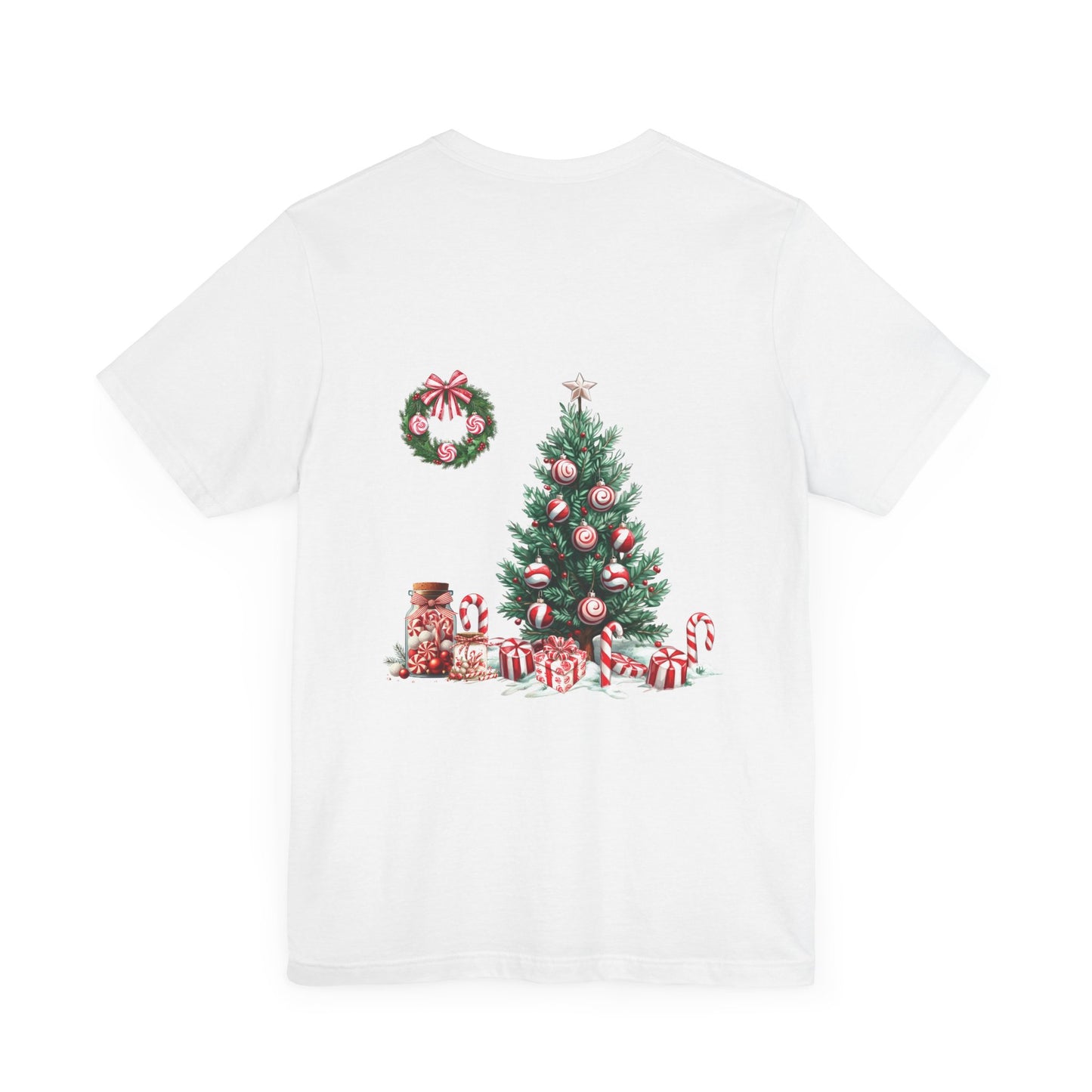 Peppermint Christmas, Unisex Jersey Short Sleeve Tee ( No sleeve design)