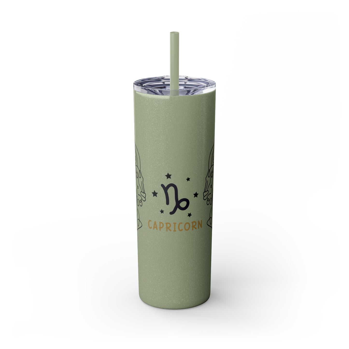 Capricorn Skinny Tumbler with Straw, 20oz