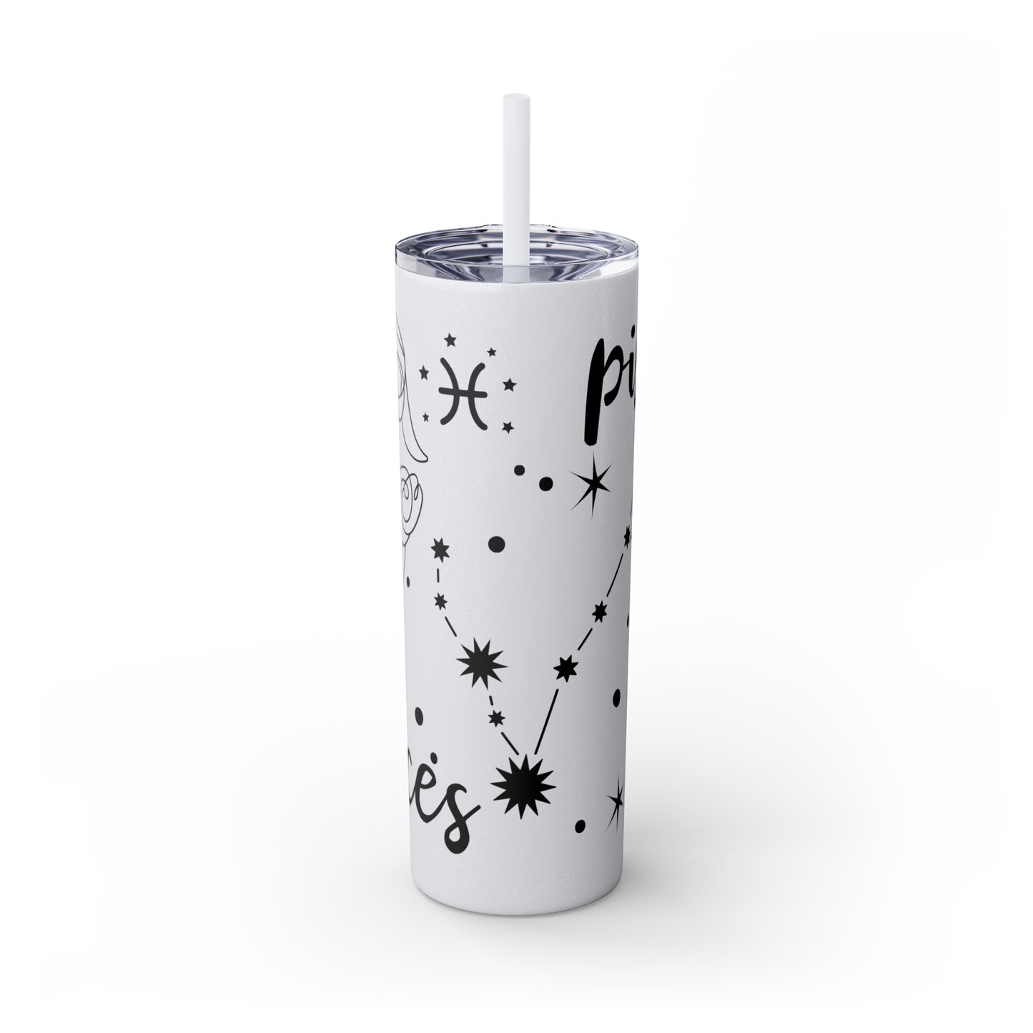 Pisces , Skinny Tumbler with Straw, 20oz