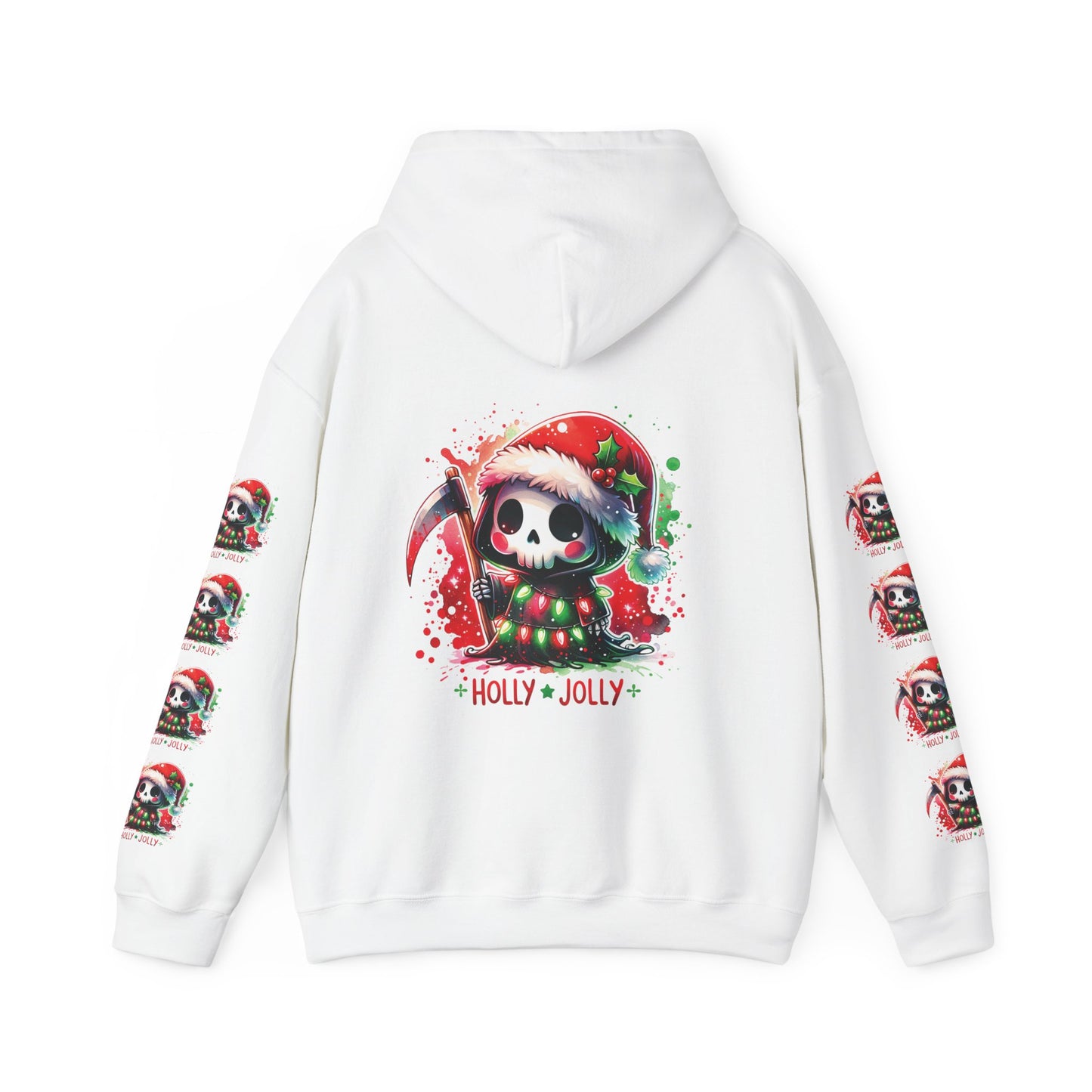 Holly jolly, Unisex Heavy Blend™ Hooded Sweatshirt (no side arm design)