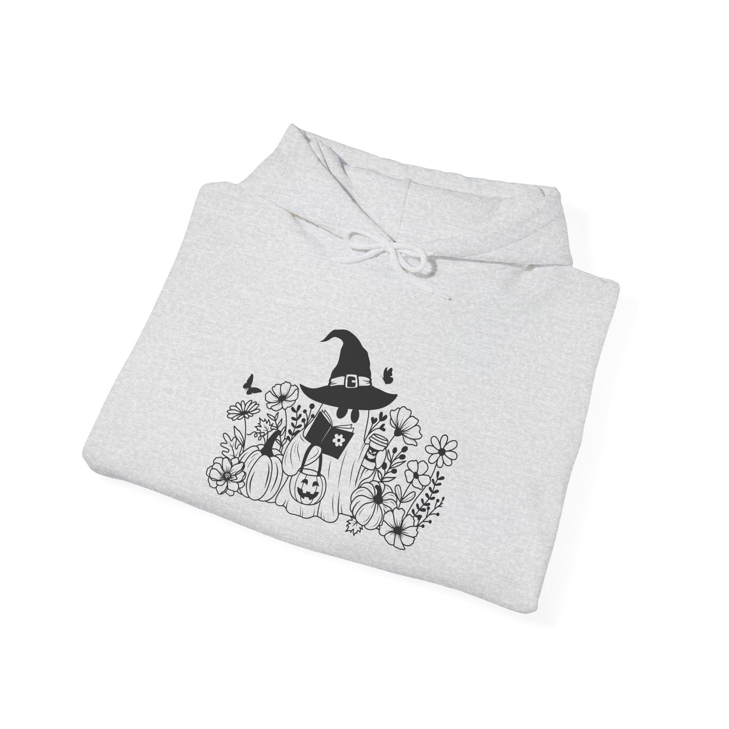 Cozy boo reading,  Unisex Heavy Blend™ Hooded Sweatshirt (sleeve design)