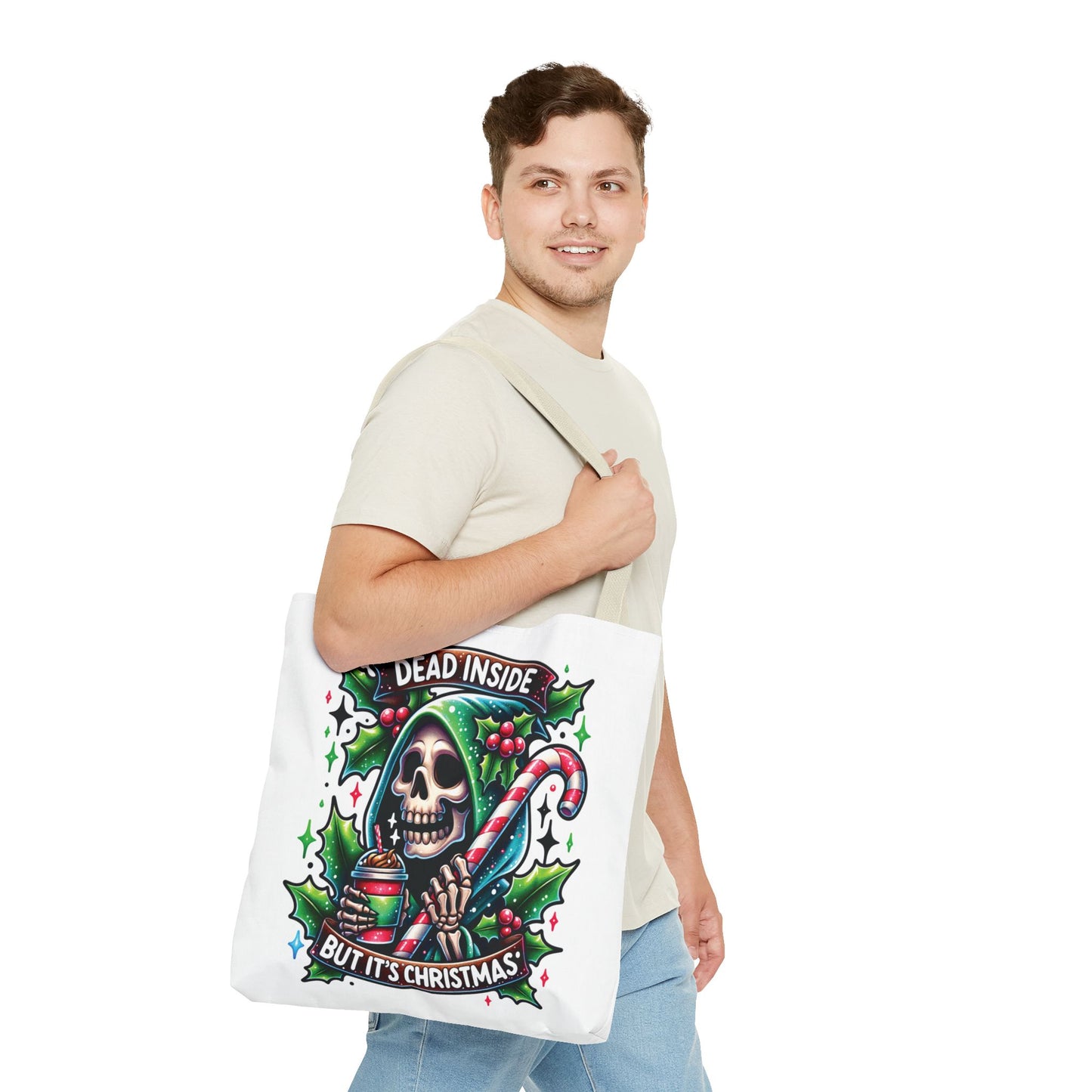 Dead inside but it’s Christmas, Tote Bag (AOP)