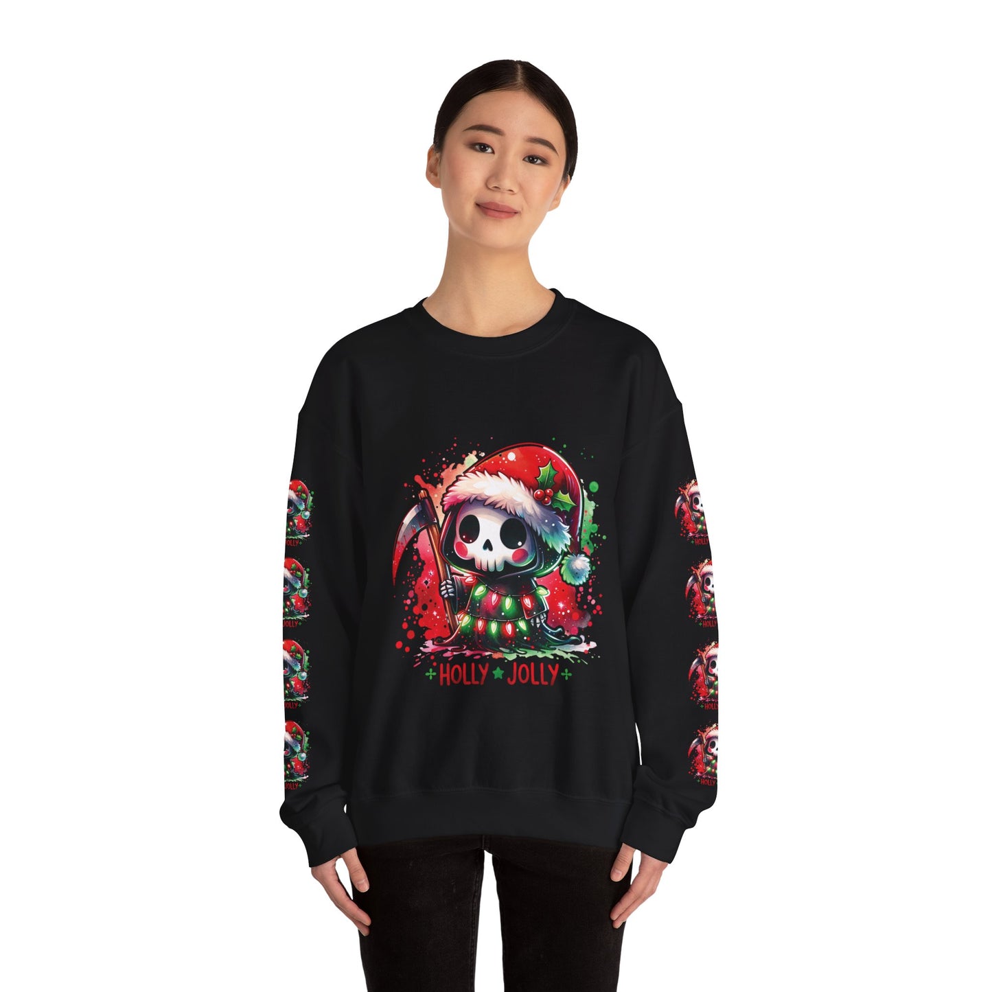 Holly jolly, ™ Crewneck Sweatshirt ( sleeve design )