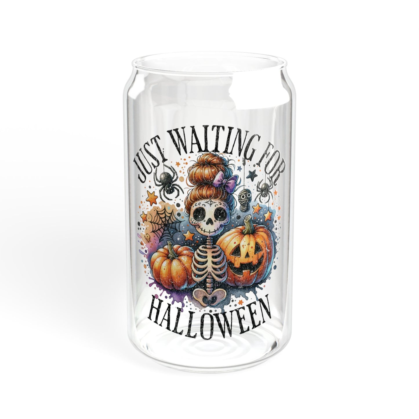 Just waiting for Halloween , Sipper Glass, 16oz